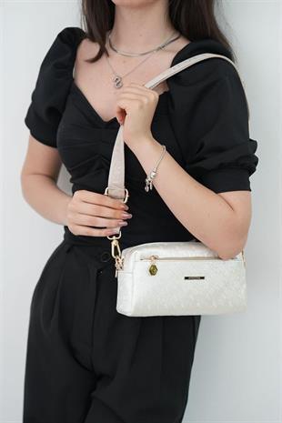 Silver & Polo SP1142 Kadın Çapraz Çanta Logolu Sedef-S.Nut