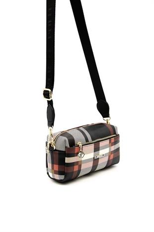 Silver & Polo SP1142 Kadın Çapraz Çanta Ekose Siyah