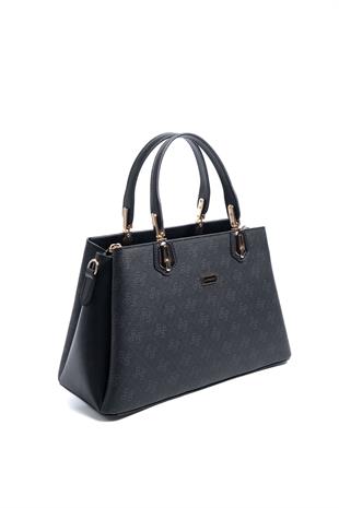 Silver & Polo SP1253 Kadın El Çantası Monogram Siyah