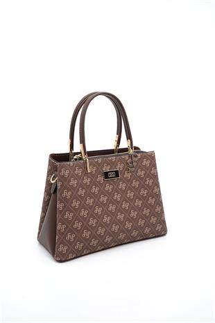 Silver & Polo SP1098 Kadın El Çantası Monogram Kahve