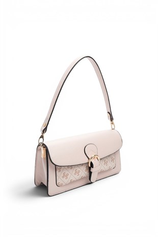 Silver Polo Pudra - M178 Pembe - Pudra Düz Kadın Omuz Çantası SP1279
