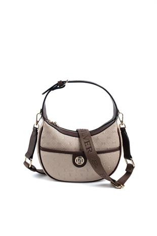 Silver & Polo SP1194 Kadın Omuz Çantası Logolu Nut-Kahve