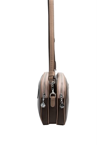 Silver & Polo SP745 Kadın Çapraz Çanta Düz Kahve-Latte