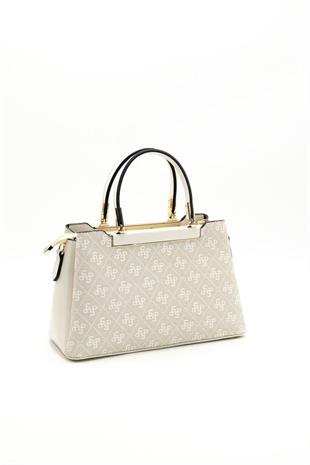 Silver & Polo SP913 Kadın El Çantası Monogram Taş-Kemik