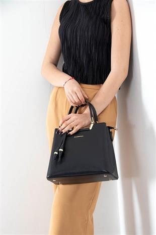 Silver & Polo SP969 Kadın El Çantası Düz Siyah-Siyah