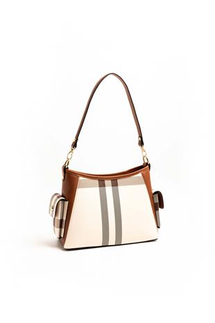 Silver & Polo Krem - Taba SP1183 Kadın Omuz Çantası