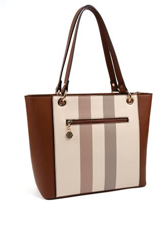 Silver & Polo Krem - Taba SP1176 Kadın Omuz Çantası