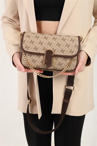 Silver & Polo Koyu Bej - Kahve SP1171 Kadın Omuz Çantası