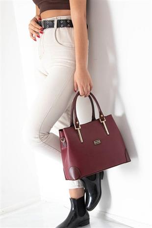 Silver & Polo SP667 Kadın El Çantası Düz Bordo