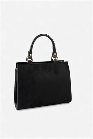 Silver & Polo SP1174 Kadın El Çantası Süet Siyah-Siyah
