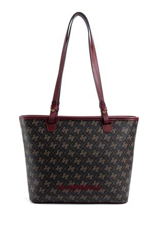Silver & Polo Kahve Sarı - Bordo SP1204 Kadın Omuz Çantası