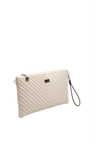 Silver & Polo SP1034 Kadın Portföy & Clutch Crash Bej-Bej