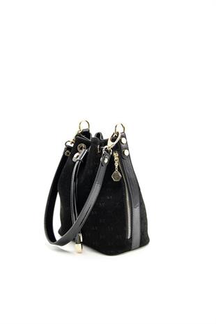 Silver Polo SP1137 Kadın Omuz Çantası Fashion Siyah-Rugan Siyah