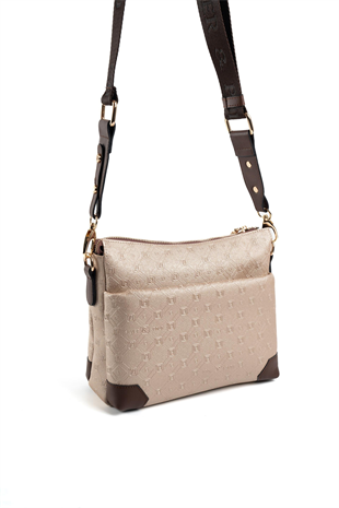 Silver & Polo SP1110 Kadın Çapraz Çanta Logolu Nut-Kahve