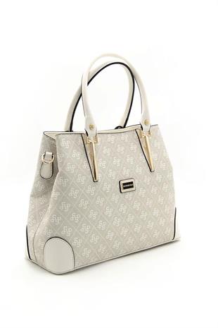Silver & Polo SP667 Kadın El Çantası Monogram Taş-Kemik