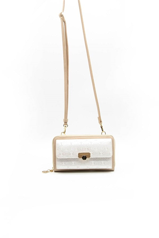 Silver & Polo SP921 Kadın Telefon Çantası Logolu Sedef-S.Nut