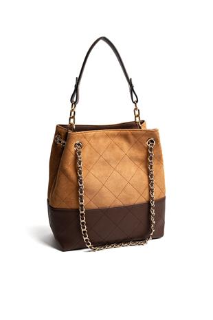 Silver & Polo SP1262 Kadın Omuz Çantası Süet Taba-Kahve