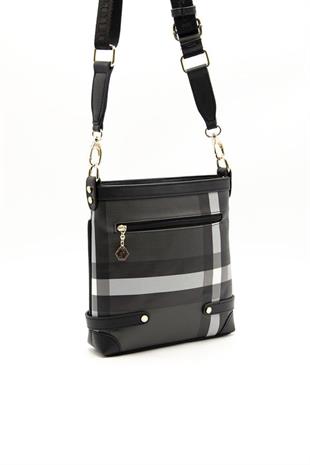 Silver & Polo SP1120 Kadın Çapraz Çanta Ekose Siyah