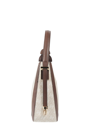 Silver Polo SP1187 Kadın Omuz Çantası Monogram Taş-Kahve