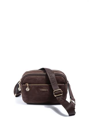Silver & Polo SP1162 Kadın Çapraz Çanta Süet Kahve