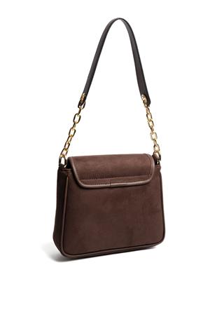 Silver & Polo SP1147 Kadın Omuz Çantası Süet Kahve-Kahve
