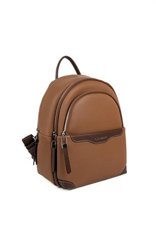 Silver & Polo SP1265 Kadın Sırt Çantası Petek Karamel-Kahve