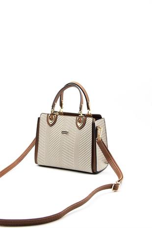 Silver & Polo SP1133 Kadın El Çantası Hasır Bej-Taba