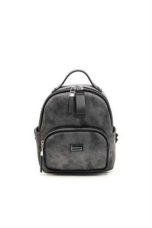 Silver & Polo SP1130 Kadın Sırt Çantası Petek M.Gümüş-Siyah