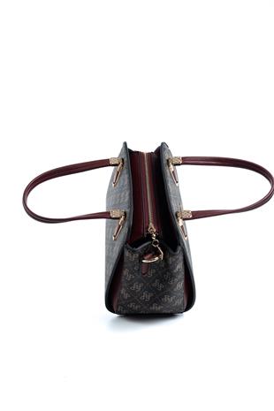 Silver & Polo Kahve Sarı - Bordo SP1136 Kadın El Çantası