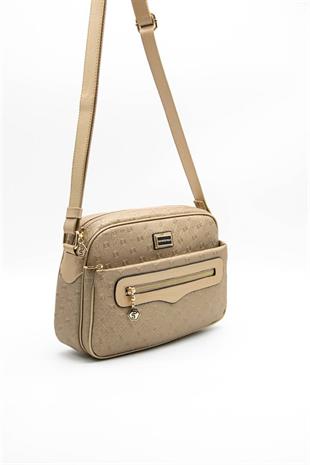 Silver & Polo SP491 Kadın Çapraz Çanta Logolu Bronz-S.Nut