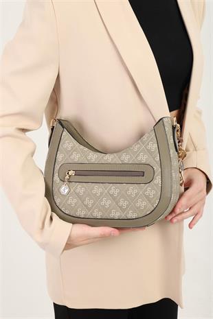 Silver Polo SP1168 Kadın Omuz Çantası Monogram Y.Yeşil-Y.Yeşil