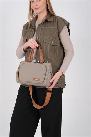 Silver Polo SP1227 Kadın Omuz Çantası Saten Yeşil-Taba