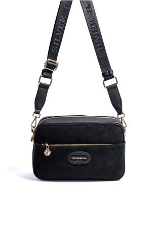 Silver & Polo SP1267 Kadın Çapraz Çanta Logolu Siyah