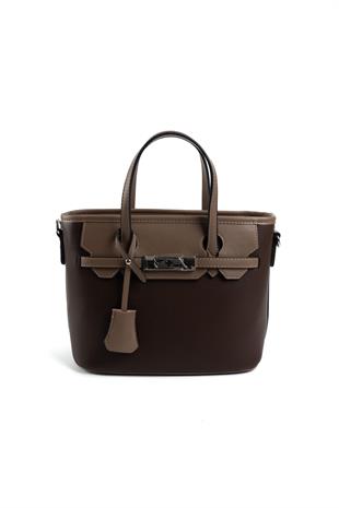 Silver & Polo Kahve - Vizon SP1185 Kadın El Çantası