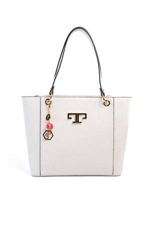 Silver & Polo SP1176 Kadın Omuz Çantası Logolu Beyaz-Beyaz