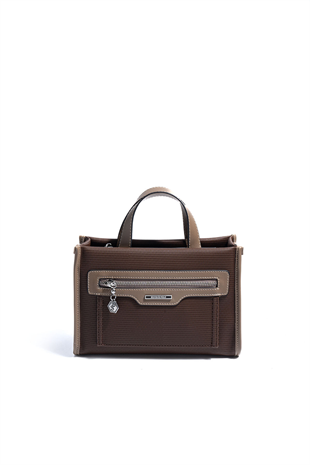 Silver & Polo SP1271 Kadın El Çantası Petek Kahve-Vizon