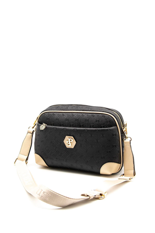 Silver & Polo SP1094 Kadın Çapraz Çanta Logolu Siyah-S.Nut
