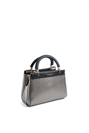Silver & Polo Platin - Siyah SP1193 Kadın El Çantası