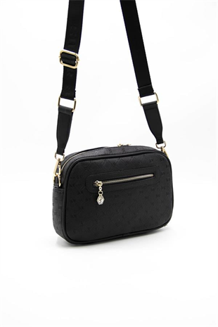 Silver & Polo SP1094 Kadın Çapraz Çanta Logolu Siyah-Siyah