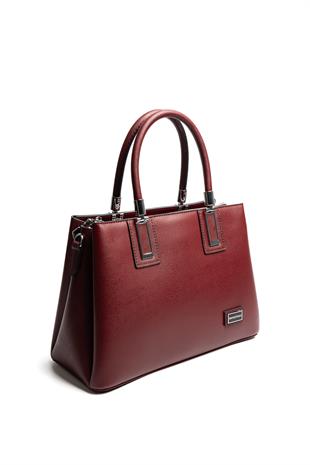 Silver & Polo SP1000 Kadın El Çantası Düz Bordo-Bordo