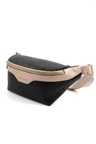 Silver & Polo SP1192 Kadın Bel Çantası Logolu Siyah-S.Nut
