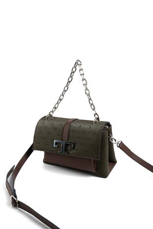 Silver & Polo Haki - Kahve SP1148 Kadın Çapraz Çanta