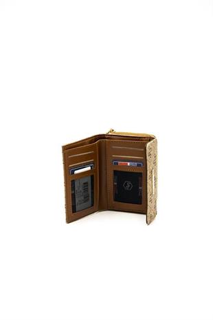 Silver & Polo SP1100 Kadın Cüzdan & Kartlık Monogram Koyu Bej-Taba