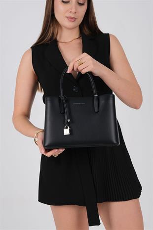 Silver & Polo SP1235 Kadın El Çantası Cilt Siyah-Siyah