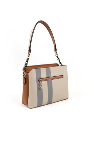 Silver & Polo Krem - A.Taba SP937 Kadın Omuz Çantası