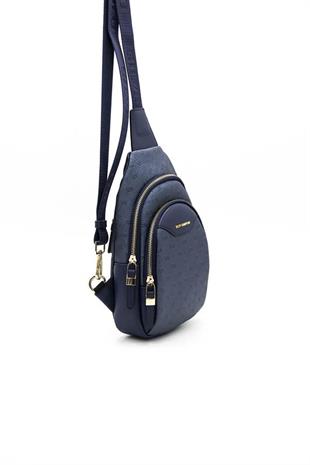 Silver & Polo SP959 Kadın Vücut Çantası Logolu Lacivert