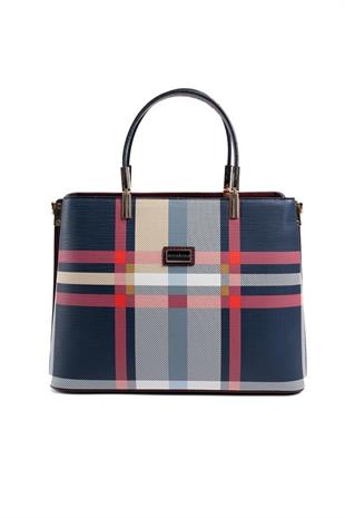 Silver & Polo SP924 Kadın El Çantası Ekose Laci-Bordo
