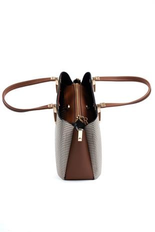 Silver & Polo Bej - Taba SP1205 Kadın El Çantası