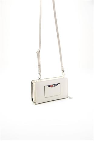 Silver & Polo SP1138 Kadın Telefon Çantası Düz Nut-Kemik