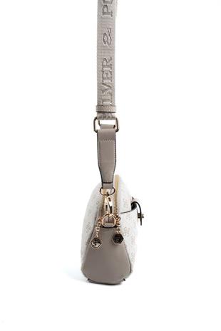 Silver Polo SP1144 Kadın Çapraz Çanta Monogram Bej-Kum